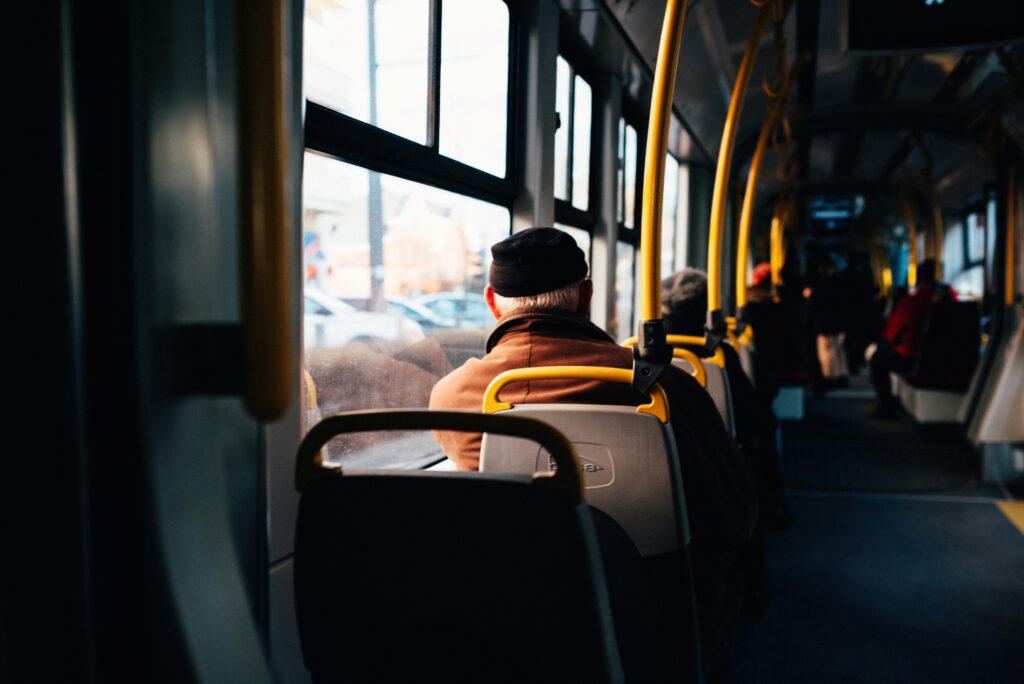 Man on a bus